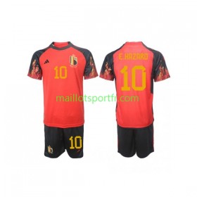 Maillot de Foot Belgique Hazard 10 Enfant Domicile Coupe du monde 2022